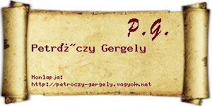 Petróczy Gergely névjegykártya