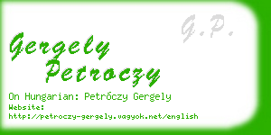 gergely petroczy business card