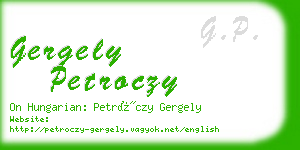 gergely petroczy business card